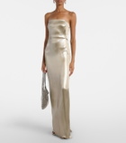 Galvan Strapless satin bustier gown