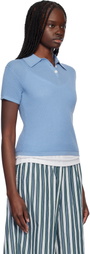 Guest in Residence Blue Shrunken Polo