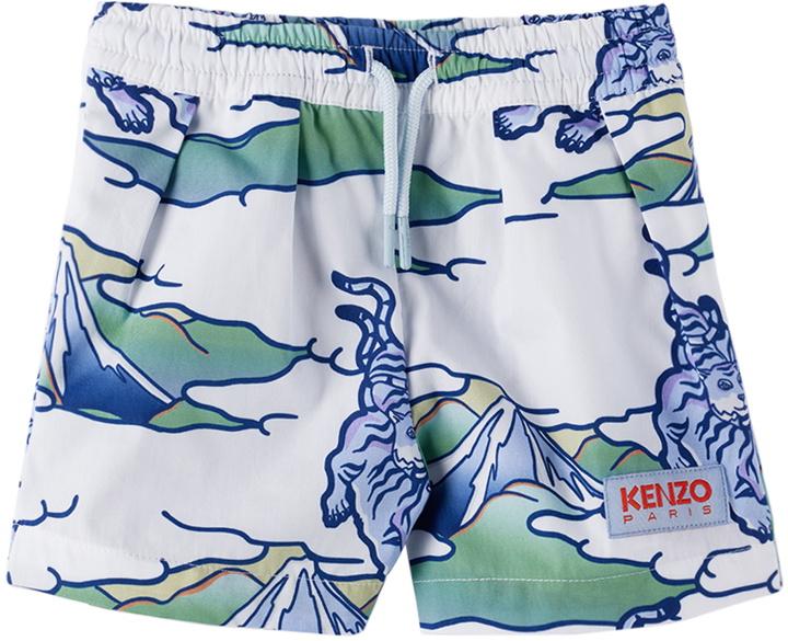 Photo: Kenzo Baby White Kenzo Paris Graphic Swim Shorts