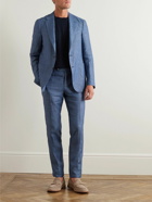 Canali - Tapered Linen Suit Trousers - Blue