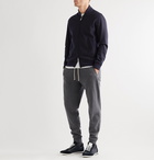 Brunello Cucinelli - Pinstriped Cashmere and Cotton-Blend Bomber Jacket - Blue