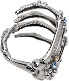 Raf Simons Silver Crystal Skeleton Bracelet