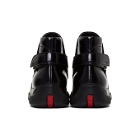 Prada Black Brushed Leather Ankle Boots