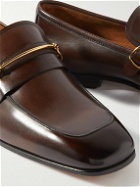 TOM FORD - Jack Embellished Patent-Leather Loafers - Brown