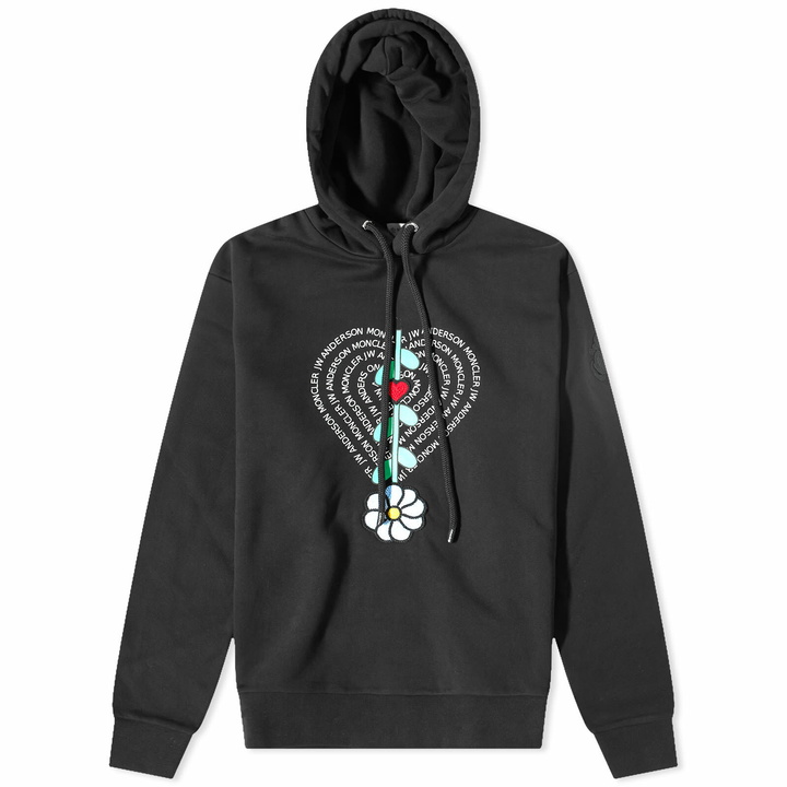 Photo: Moncler Men's Genius x JW Anderson Flower Hoody in Black