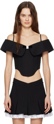 SHUSHU/TONG Black Off Shoulder Corset Top