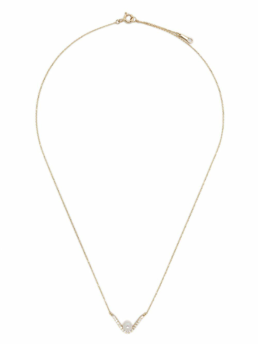 Mizuki 14K Gold Diamond And Pearl Necklace