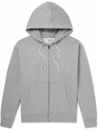 Nike - Logo-Embroidered Cotton-Blend Jersey Zip-Up Hoodie - Gray