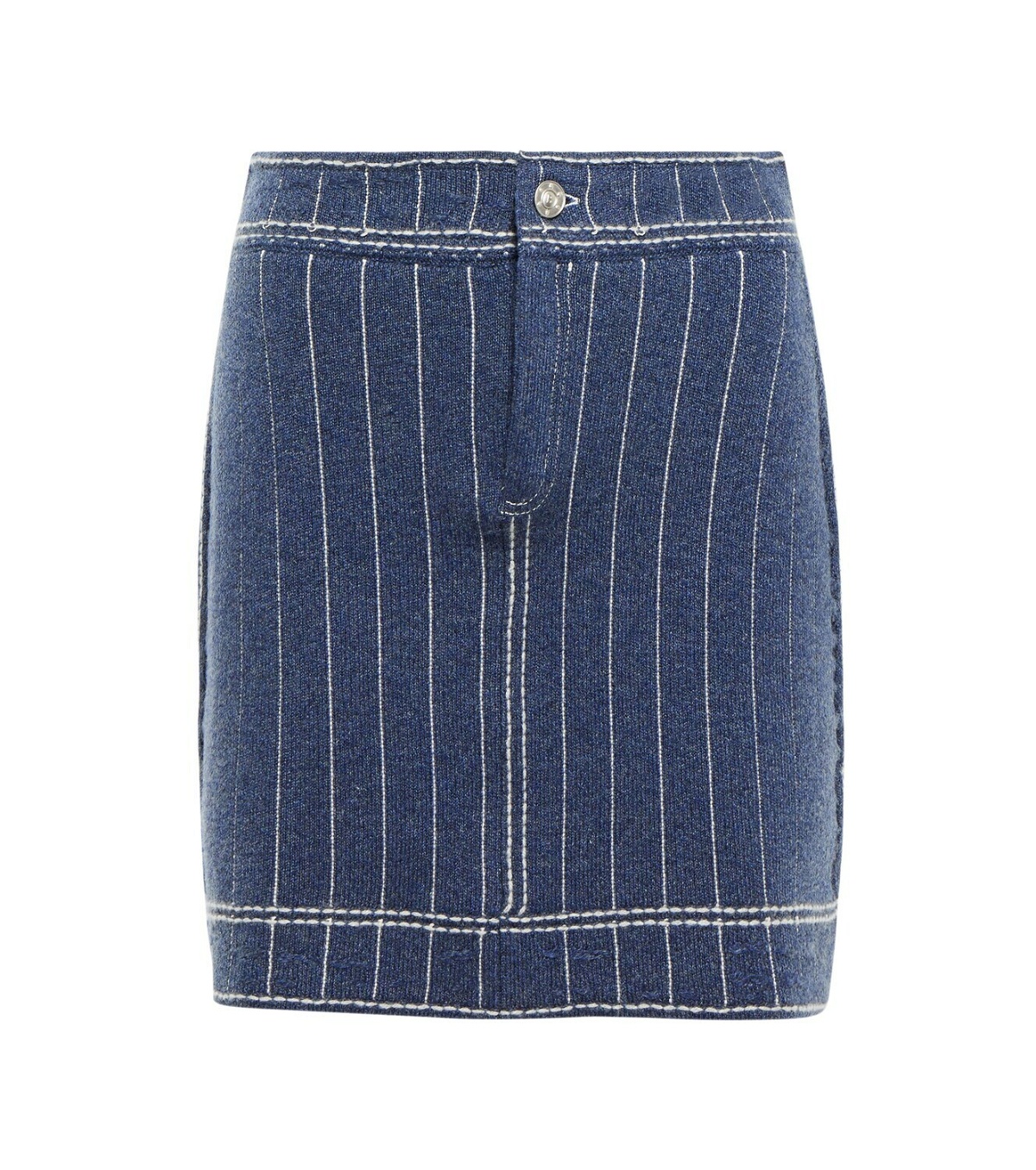 Barrie Striped cashmere-blend miniskirt