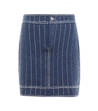 Barrie Striped cashmere-blend miniskirt