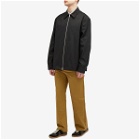 Jil Sander Men's Zip Through Cotton Overshirt in Black