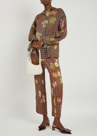 Julia Heuer Hannes Checked Semi-sheer Seersucker Shirt Brown