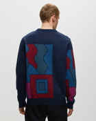 By Parra Blocked Landscape Knitted Pullover Blue/Multi - Mens - Pullovers