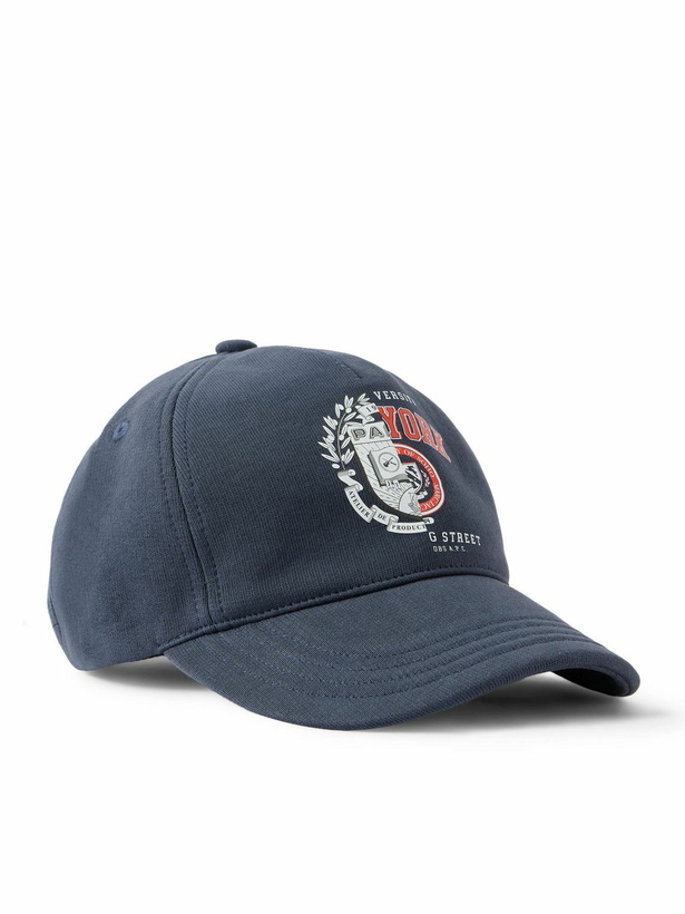 Photo: A.P.C. - Marc Jacobs Logo-Embroidered Cotton-Jersey Baseball Cap - Blue