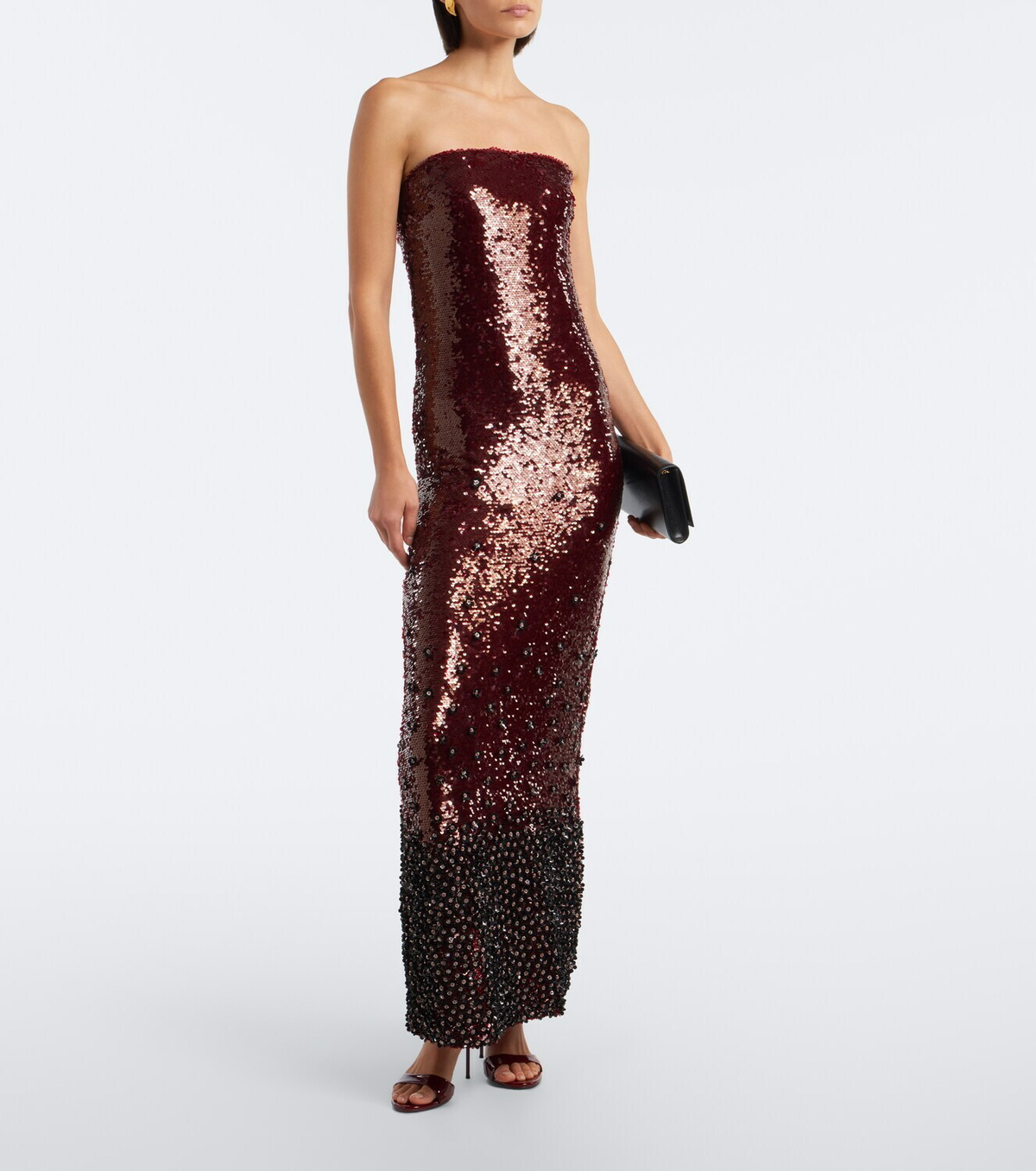Là Fuori Sequined bustier gown
