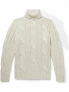 Boglioli - Slim-Fit Cable-Knit Cashmere Rollneck Sweater - Neutrals