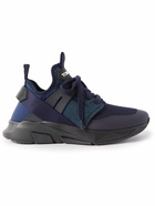 TOM FORD - Jago Leather-Trimmed Nylon, Mesh and Suede Sneakers - Blue