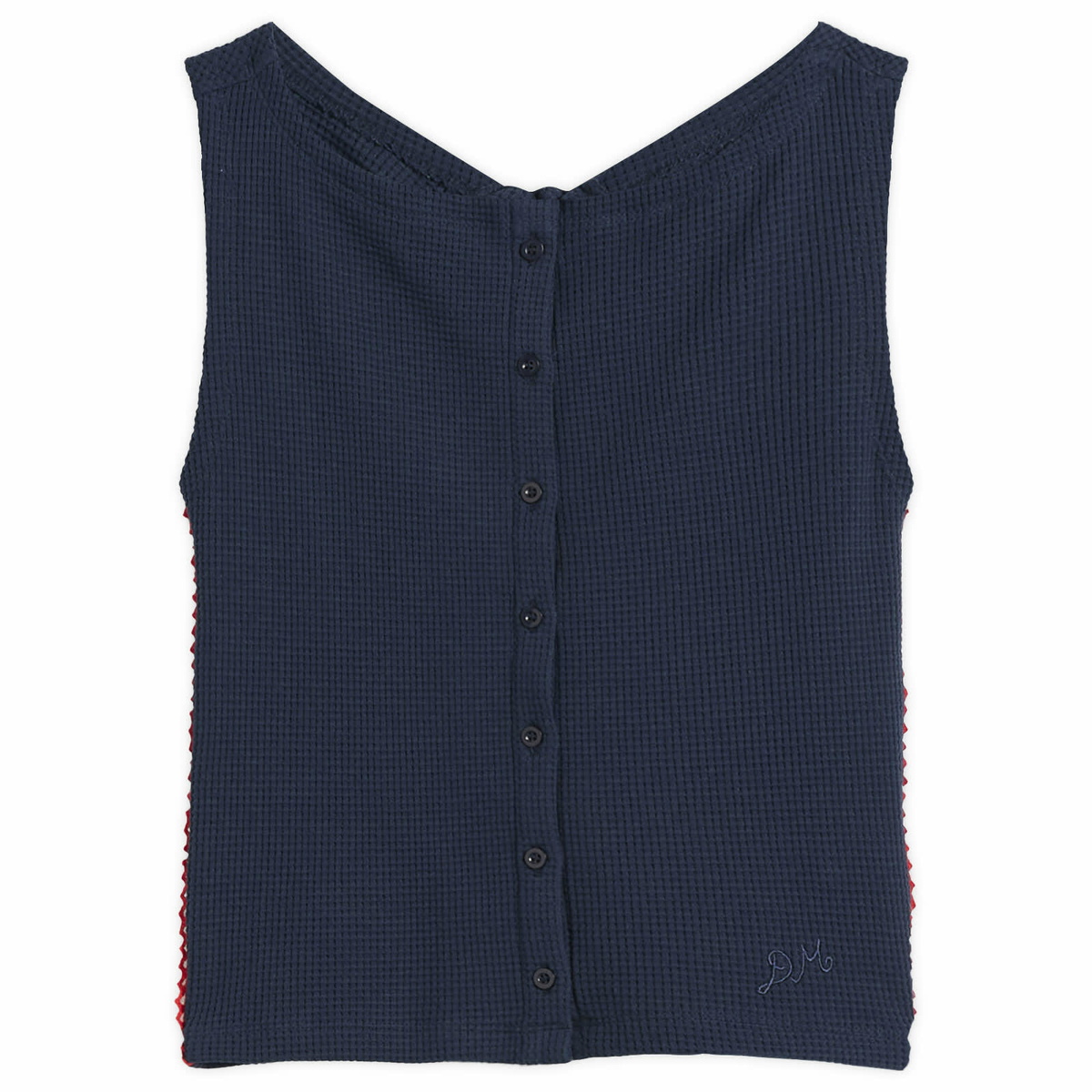 Damson Madder Women's Devon Pointelle Polo Top in Navy