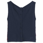 Damson Madder Women's Devon Pointelle Polo Top in Navy