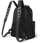 Valentino - Valentino Garavani Rockstud Logo Webbing-Trimmed Nylon Backpack - Black