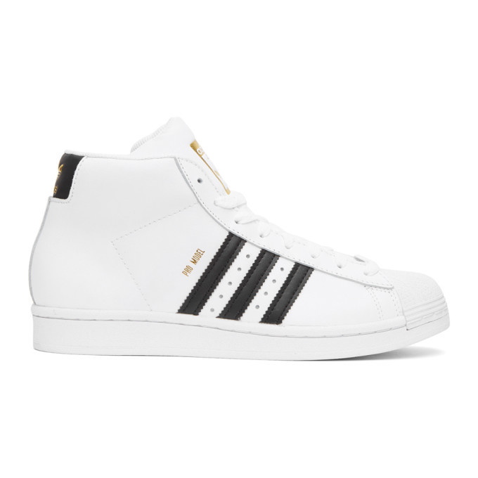 Photo: adidas Originals White Pro Model High-Top Sneakers