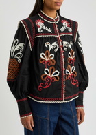 Farm Rio Broderie-anglaise Cotton Blouse Black
