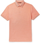 Loro Piana - Mélange Cotton-Piqué Polo Shirt - Orange