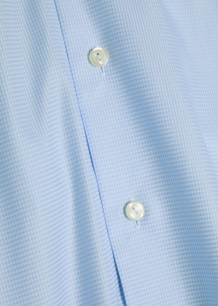 Eton Houndstooth Cotton-twill Shirt Light Blue