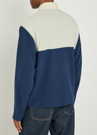 Ami Paris Logo-embroidered Panelled Piqué Cotton Polo Shirt Cream