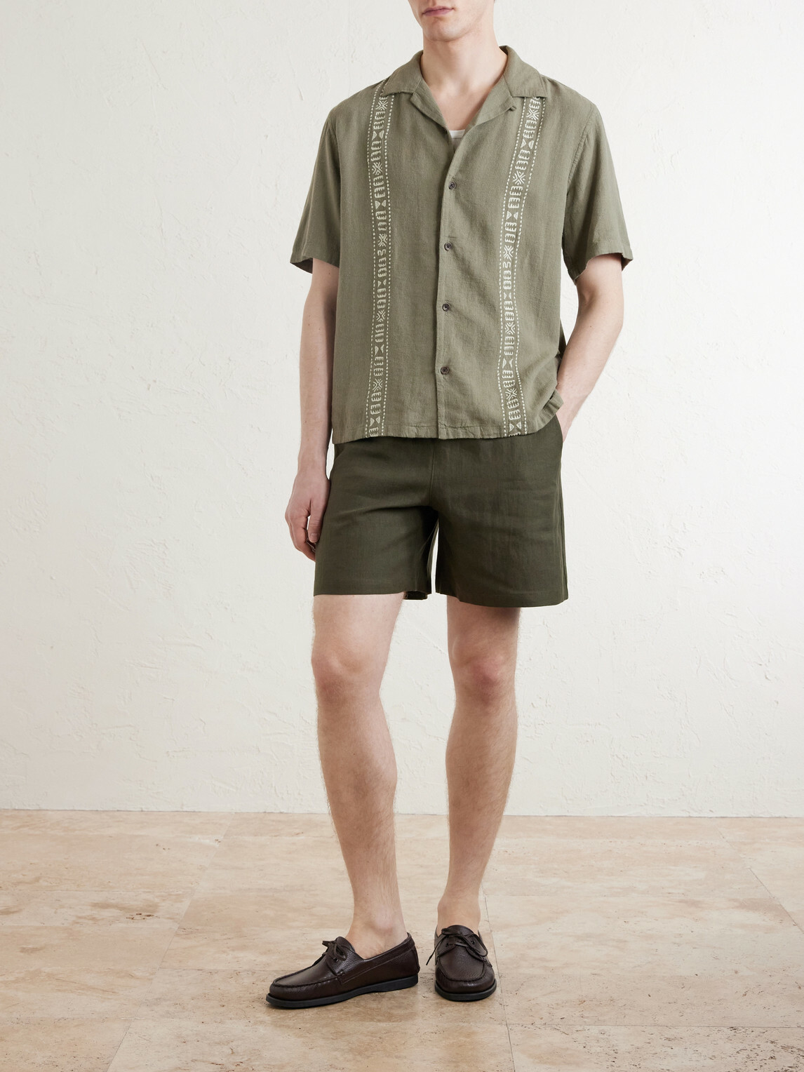 Aimé Leon Dore - Straight-Leg Linen Drawstring Shorts - Green
