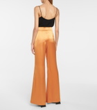 Galvan Julianne high-rise wide satin pants