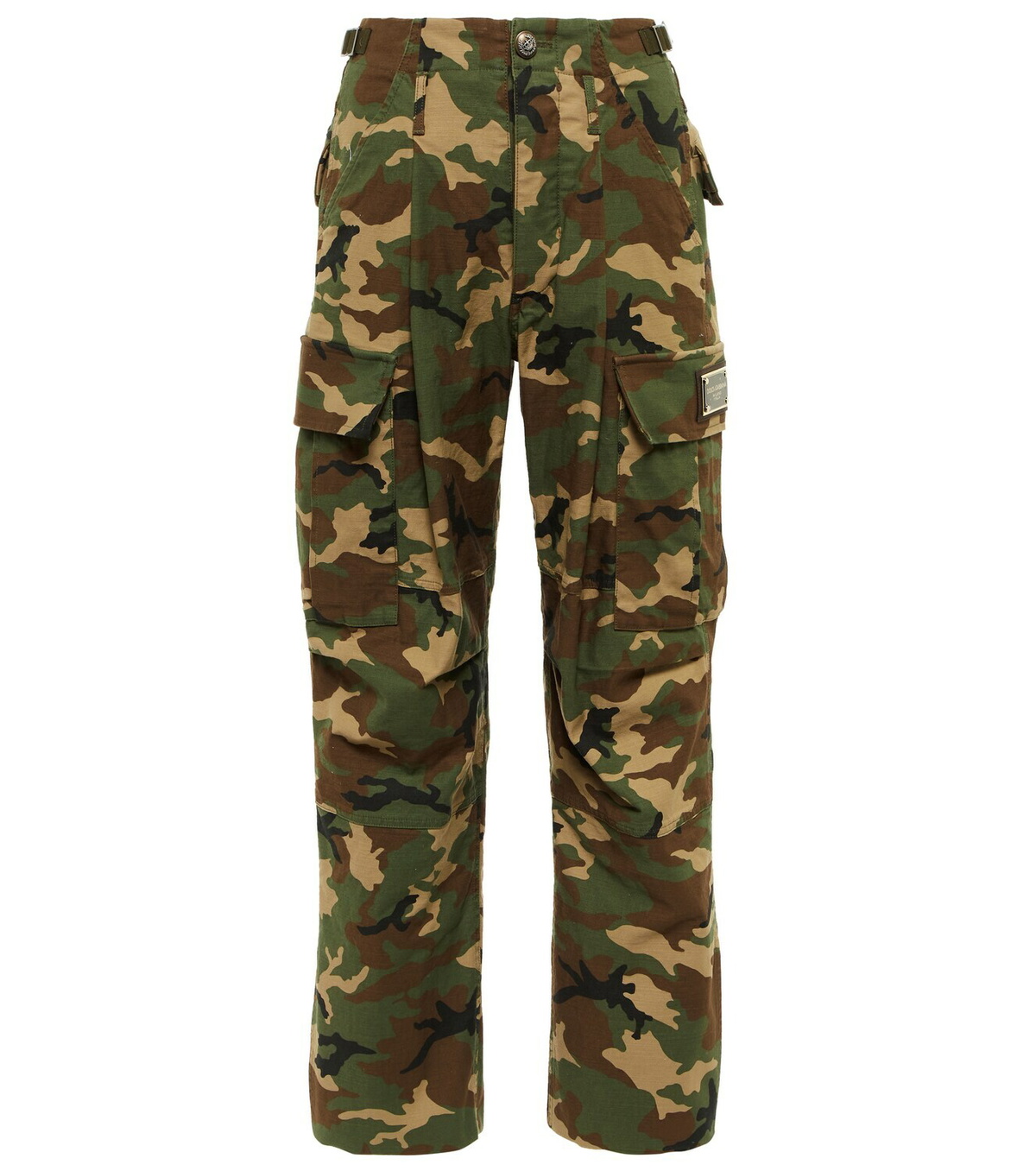 Dolce & Gabbana Off White Cotton Corduroy Cargo Pants