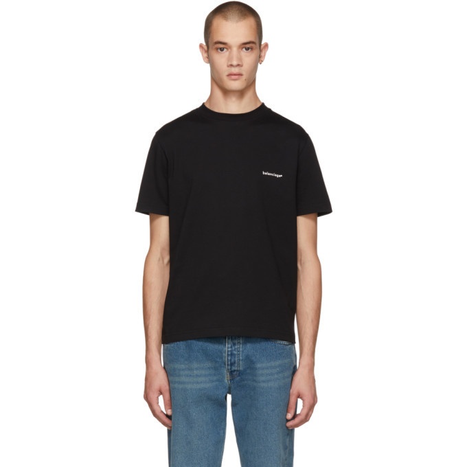 Photo: Balenciaga Black Small Logo T-Shirt
