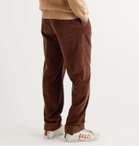 GUCCI - Pleated Cotton-Corduroy Trousers - Brown