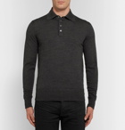 TOM FORD - Slim-Fit Knitted Wool Polo Shirt - Men - Charcoal