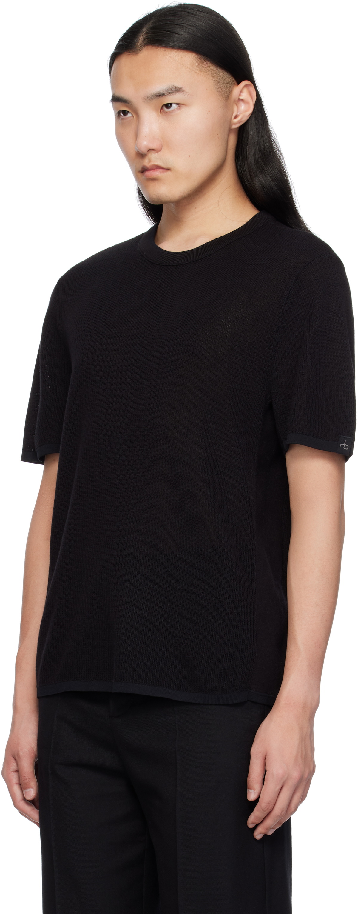 rag & bone Black Harvey Crewneck T-shirt