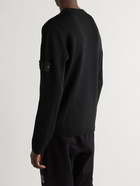 Stone Island - Slim-Fit Logo-Appliquéd Wool Sweater - Black