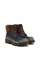 Diesel D-Hammer-Combat boots in denim and suede - Boots Womens in Blue