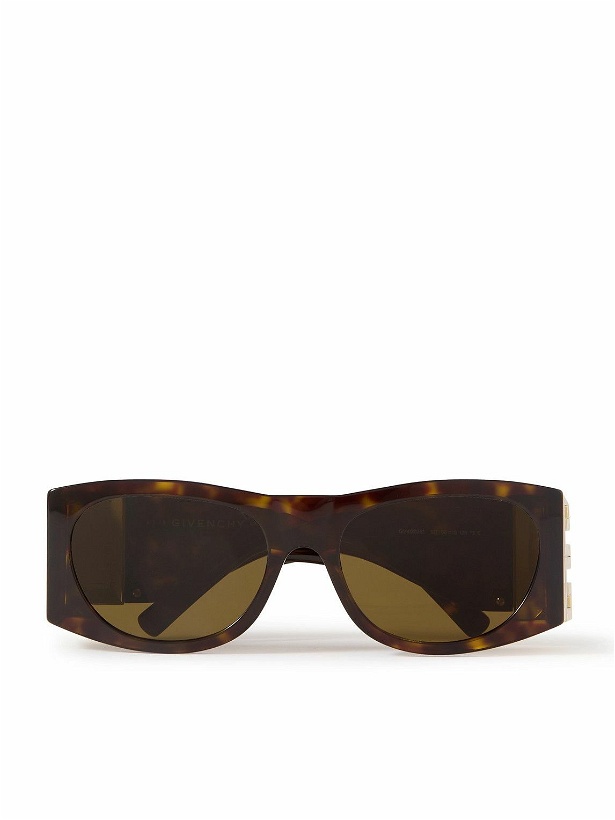 Photo: Givenchy - Rectangular-Frame Gold-Tone and Tortoiseshell Acetate Sunglasses