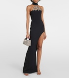 David Koma Crystal-embellished asymmetric gown