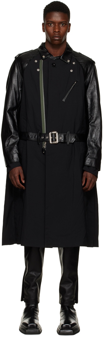 Photo: sacai Black Schott Edition Suiting Leather Jacket