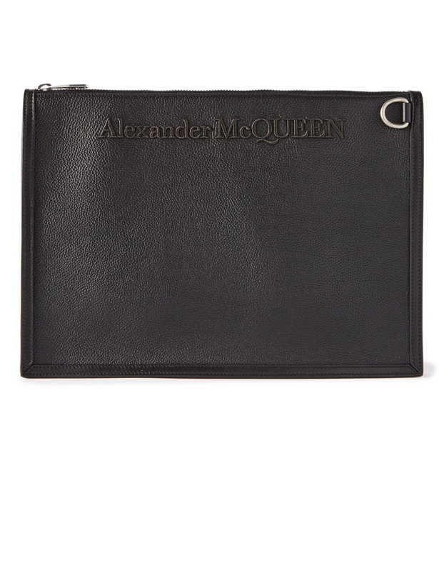 Photo: Alexander McQueen - Logo-Embroidered Full-Grain Leather Pouch