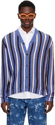 Marni Blue & White Striped Cardigan