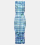 Acne Studios Checked ribbed-knit midi dress