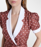 Rodarte Belted polka-dot silk twill midi dress