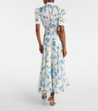 Rodarte Belted floral silk twill midi dress