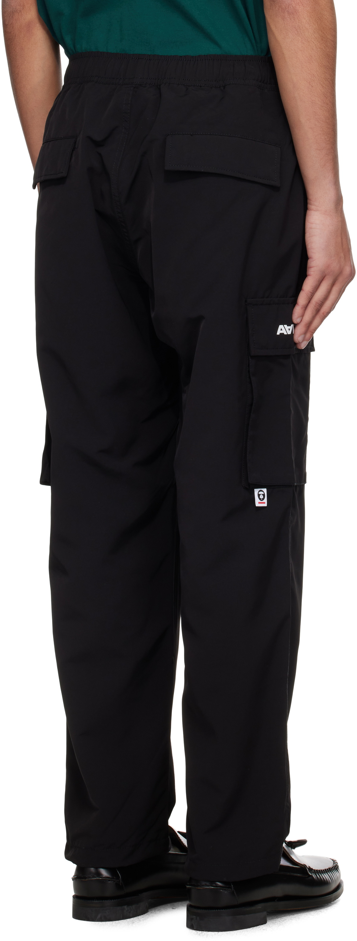 1809792 AAPE by A Bathing Ape Black 'AAPE Now' Woven Cargo Pants AAPE by A ...