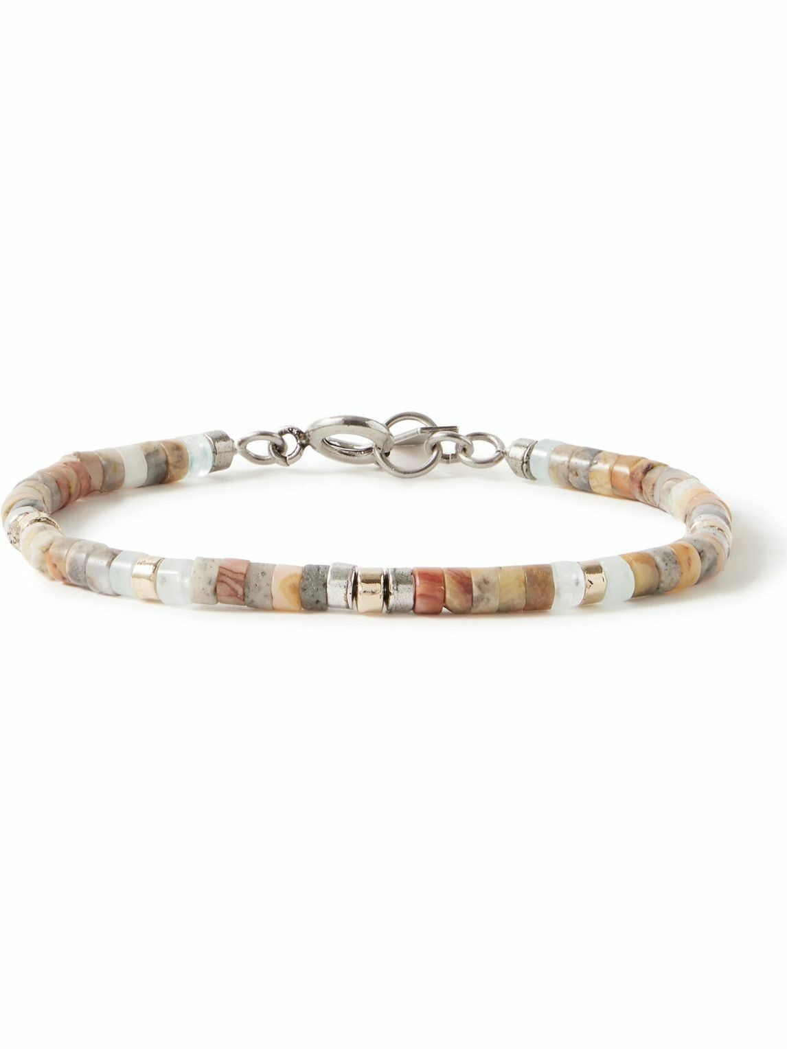 Photo: Marant - Perfectly Man Silver- and Gold-Tone, Agate and Jade Bracelet - Brown