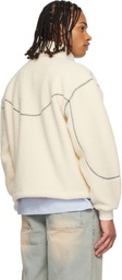 Dime Off-White Polar Fleece Sherpa Zip Jacket