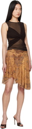 MISBHV Brown Wrapped Sleeveless Top